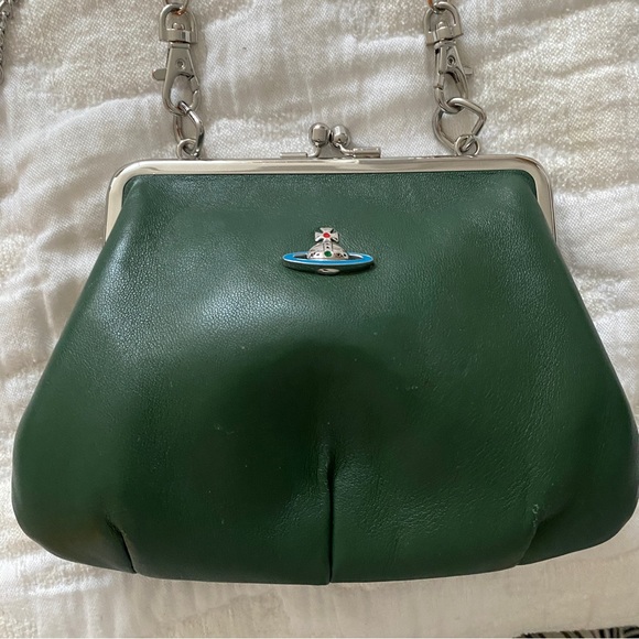 Vivienne Westwood Green Leather Crossbody - Picture 3 of 14